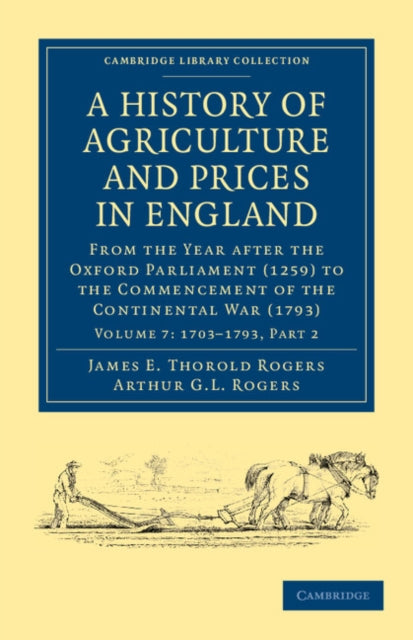 Book cover of: History of Agriculture and Prices in England. By: James E Thorold Rogers