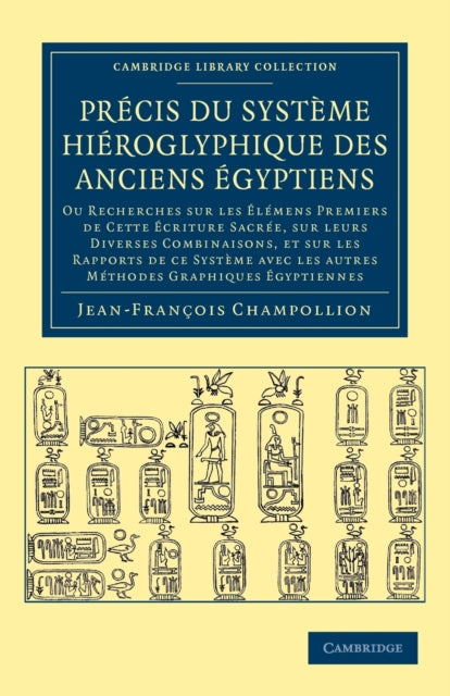 Book cover of: Precis du systeme hieroglyphique des anciens Egyptiens. By: Jean-François Champollion