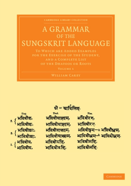 Book cover of: Grammar of the Sungskrit Language. By: William Carey