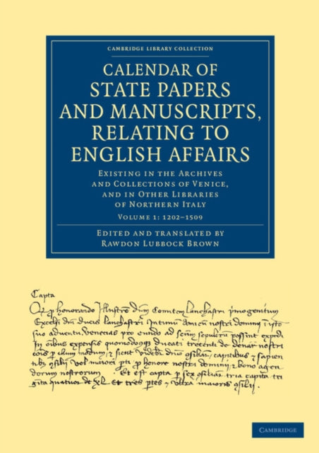 Book cover of: Calendar of State Papers and Manuscripts, Relating to English Affairs. By: Rawdon Lubbock Brown