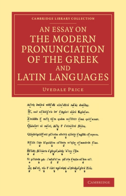 Book cover of: Essay on the Modern Pronunciation of the Greek and Latin Languages. By: Uvedale Price