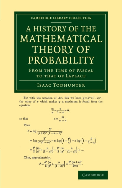 Book cover of: History of the Mathematical Theory of Probability. By: Isaac Todhunter