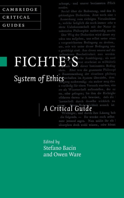 Book cover of: Fichte's System of Ethics. By: Stefano Bacin