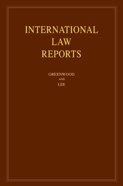 Book cover of: International Law Reports: Volume 188. By: Christopher Greenwood