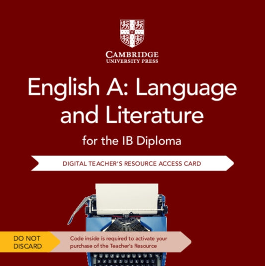 Book cover of: English A: Language and Literature for the IB Diploma Digital Teacher's Resource Access Card. By: David McIntyre
