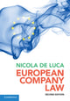 Book cover of: European Company Law. By: Nicola de Luca