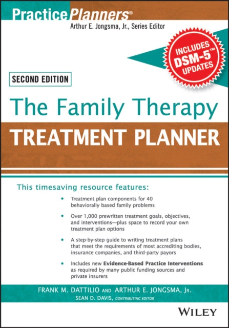 Book cover of: Family Therapy Treatment Planner, with DSM-5 Updates, 2nd Edition. By: Frank M. Dattilio