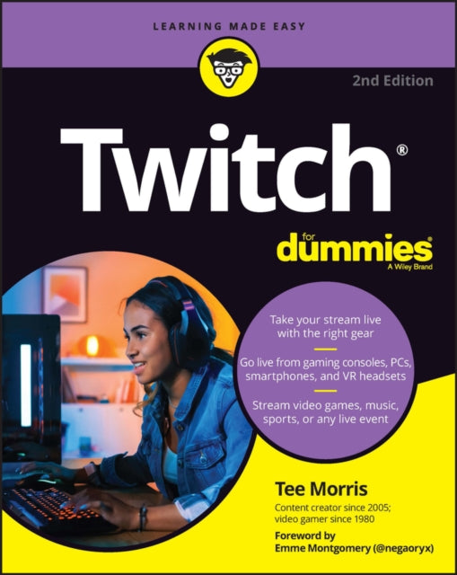 Book cover of: Twitch For Dummies. By: Tee Morris