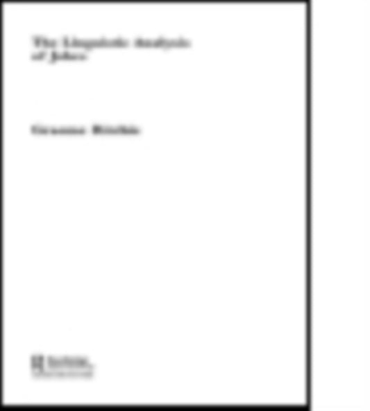 Book cover of: Linguistic Analysis of Jokes. By: Graeme Ritchie
