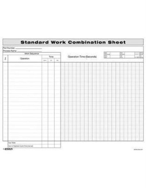 Book cover of: Standard Work Combination Sheet. By: Enna