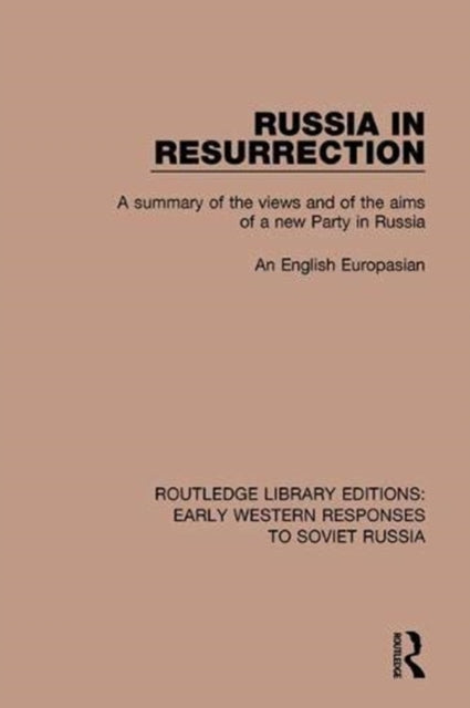 Book cover of: Russia in Resurrection. By: English Europasian