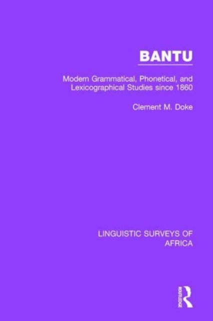 Book cover of: Bantu. By: Clement M. Doke