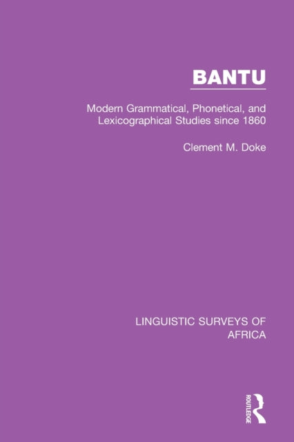 Book cover of: Bantu. By: Clement M. Doke