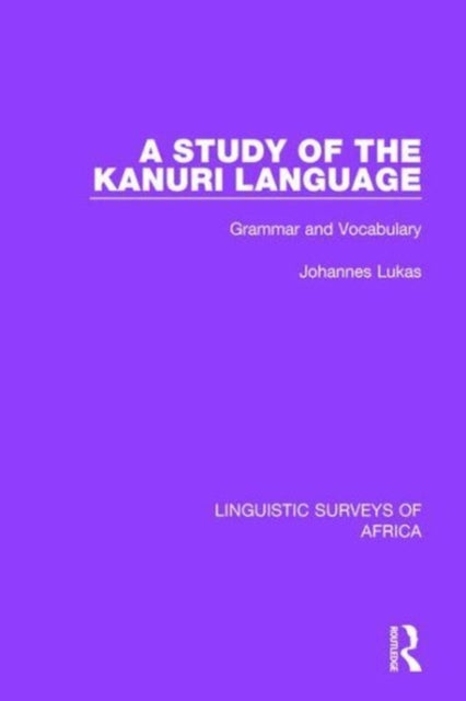 Book cover of: Study of the Kanuri Language. By: Johannes Lukas