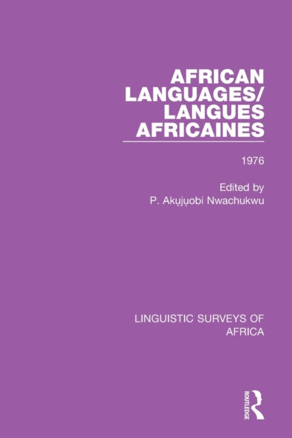 Book cover of: African Languages/Langues Africaines. By: P. Akụjụobi Nwachukwu