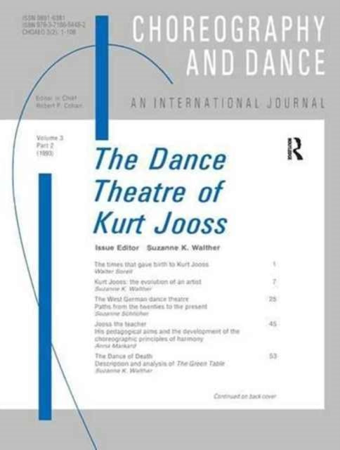 Book cover of: Dance Theatre of Kurt Jooss. By: Suzanne Walther