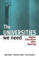 Book cover of: Universities We Need. By: Nigel Blake