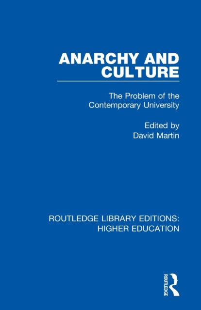 Book cover of: Anarchy and Culture. By: David Martin