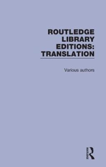 Book cover of: Routledge Library Editions: Translation