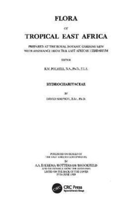 Book cover of: Flora of Tropical East Africa - Hydrocharitaceae (1989). By: R. M. Polhill