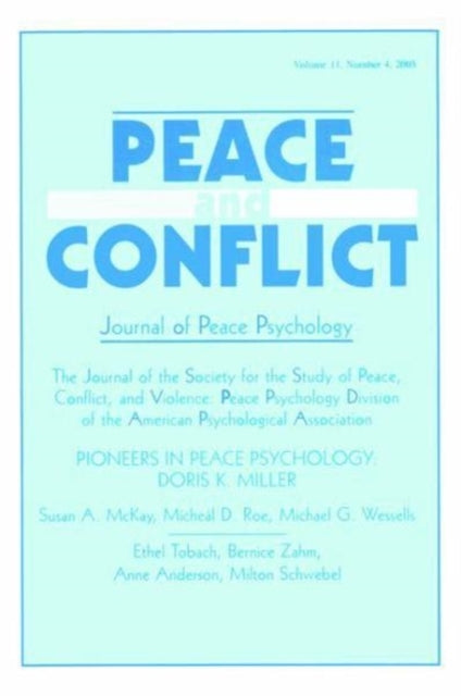Book cover of: Pioneers in Peace Psychology. By: Richard V. Wagner