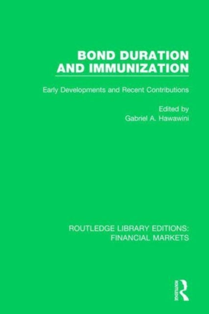 Book cover of: Bond Duration and Immunization. By: Gabriel Hawawini