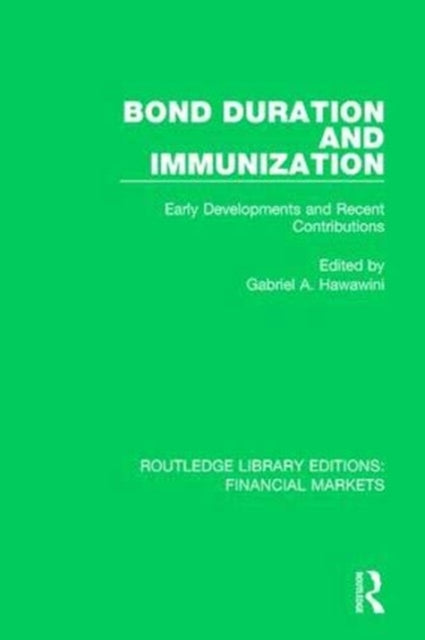 Book cover of: Bond Duration and Immunization. By: Gabriel Hawawini