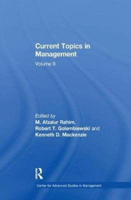 Book cover of: Current Topics in Management. By: Robert Golembiewski
