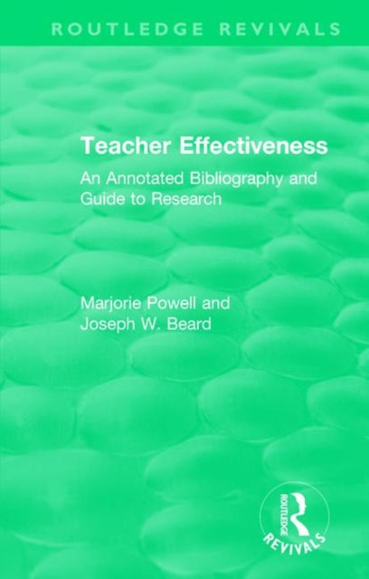 Book cover of: Teacher Effectiveness. By: Marjorie Powell