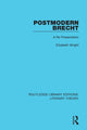 Book cover of: Postmodern Brecht. By: Elizabeth Wright