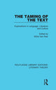 Book cover of: Taming of the Text. By: Willie Van Peer