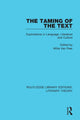 Book cover of: Taming of the Text. By: Willie Van Peer
