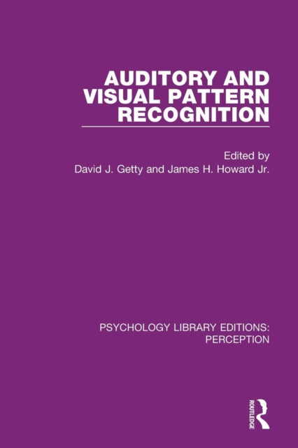 Book cover of: Auditory and Visual Pattern Recognition. By: David J. Getty