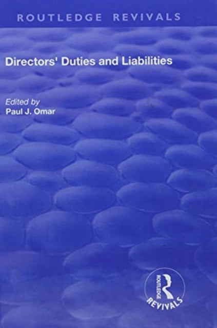 Book cover of: Directors' Duties and Liabilities. By: Paul J. Omar