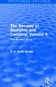Book cover of: Decrees of Memphis and Canopus: Vol. II (Routledge Revivals). By: E. A. Wallis Budge