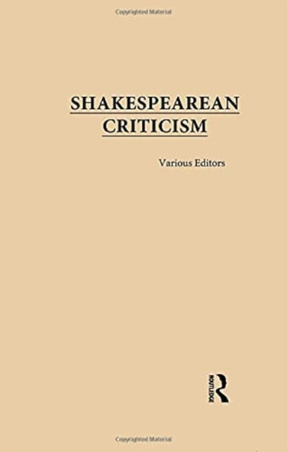 Book cover of: Shakespearean Criticism