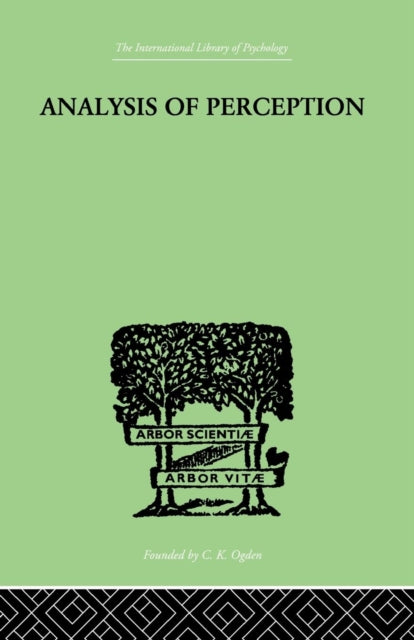 Book cover of: Analysis Of Perception. By: Smythies, J R, J. R.