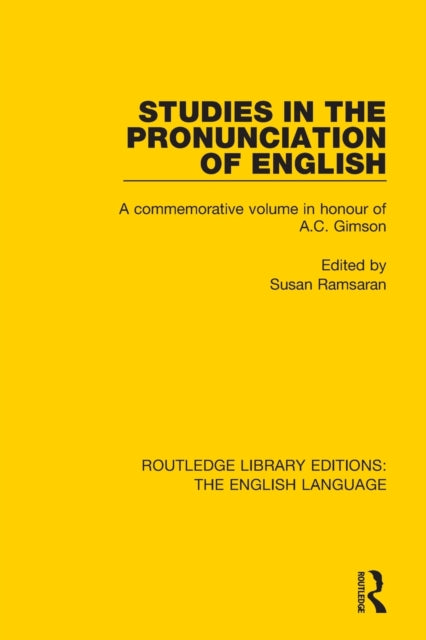 Book cover of: Studies in the Pronunciation of English. By: Susan Ramsaran