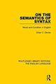 Book cover of: On the Semantics of Syntax. By: Erian C. Davies