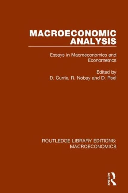 Book cover of: Macroeconomic Analysis. By: David Currie