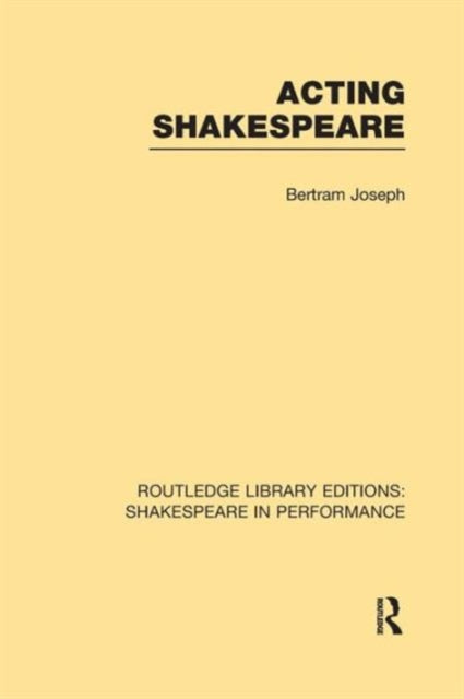 Book cover of: Acting Shakespeare. By: Bertram Leon Joseph
