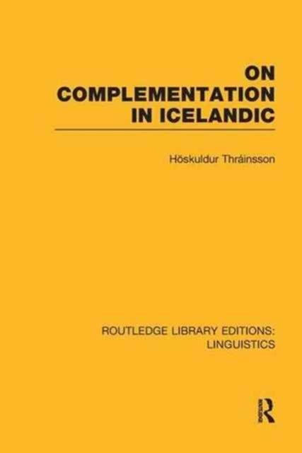 Book cover of: On Complementation in Icelandic. By: Hoskuldur Thrainsson