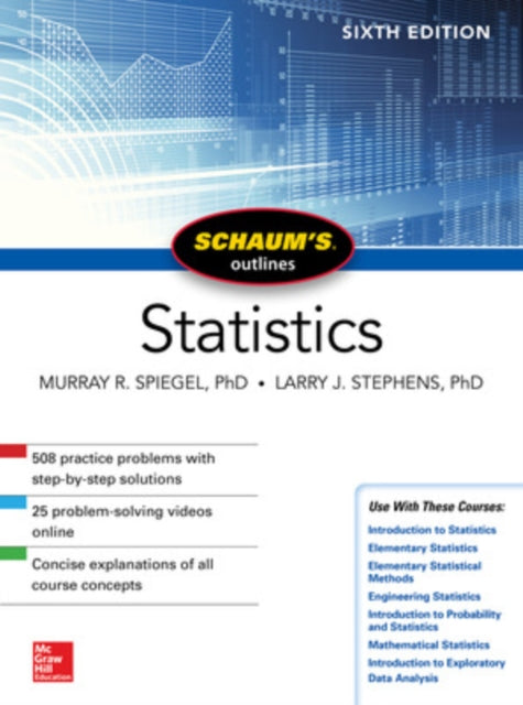 Book cover of: Schaum's Outline of Statistics, Sixth Edition. By: Murray R. Spiegel