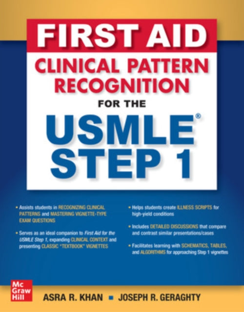 Book cover of: First Aid Clinical Pattern Recognition for the USMLE Step 1. By: Asra R. Khan
