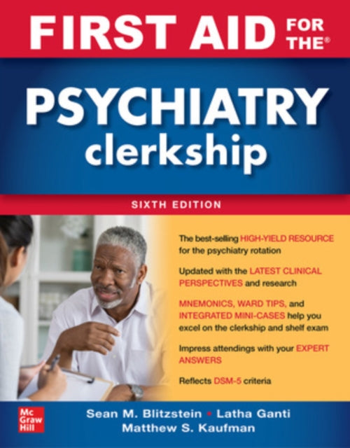 Book cover of: First Aid for the Psychiatry Clerkship, Sixth Edition. By: Sean M. Blitzstein