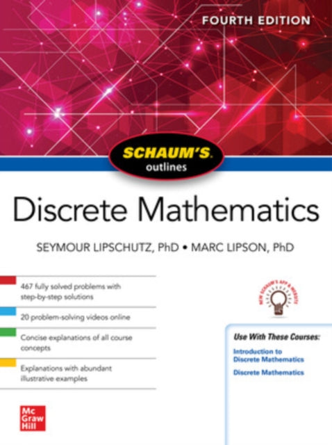 Book cover of: Schaum's Outline of Discrete Mathematics, Fourth Edition. By: Seymour Lipschutz