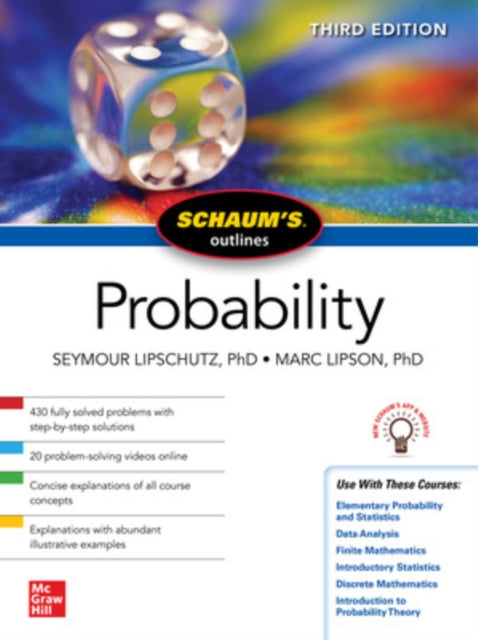 Book cover of: Schaum's Outline of Probability, Third Edition. By: Seymour Lipschutz
