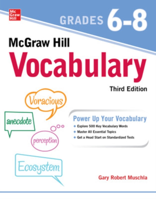 Book cover of: McGraw Hill Vocabulary Grades 6-8, Third Edition. By: Gary Robert Muschla