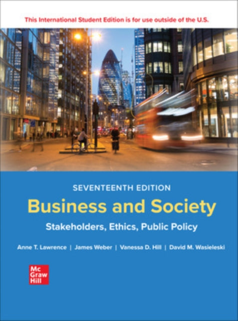 Book cover of: Business and Society: Stakeholders Ethics Public Policy ISE. By: LAWRENCE