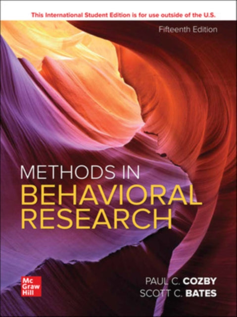Book cover of: Methods in Behavioral Research ISE. By: COZBY